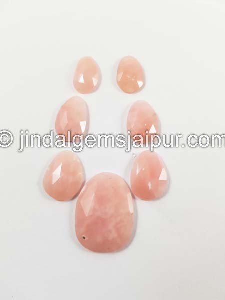 Pink Opal Rose Cut Slices